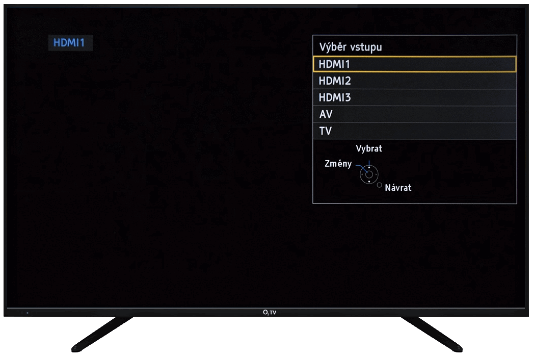 Vybrání zdroje TV pro O2 TV