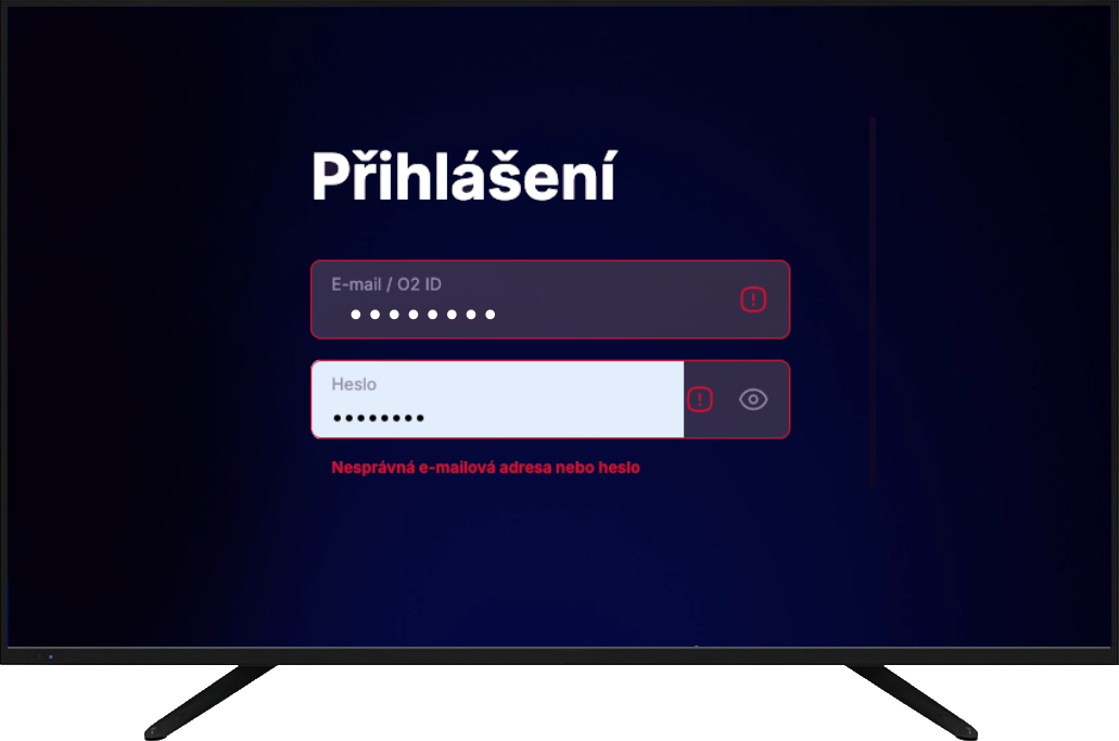 Nefunkční přihlášení - Oneplay