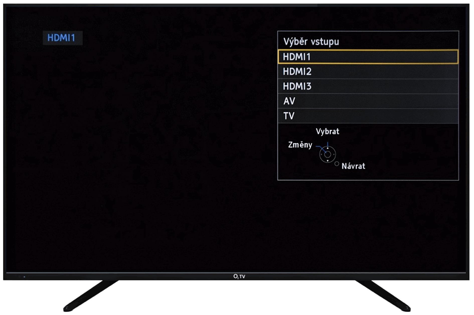 Výběr zdroje na televizi